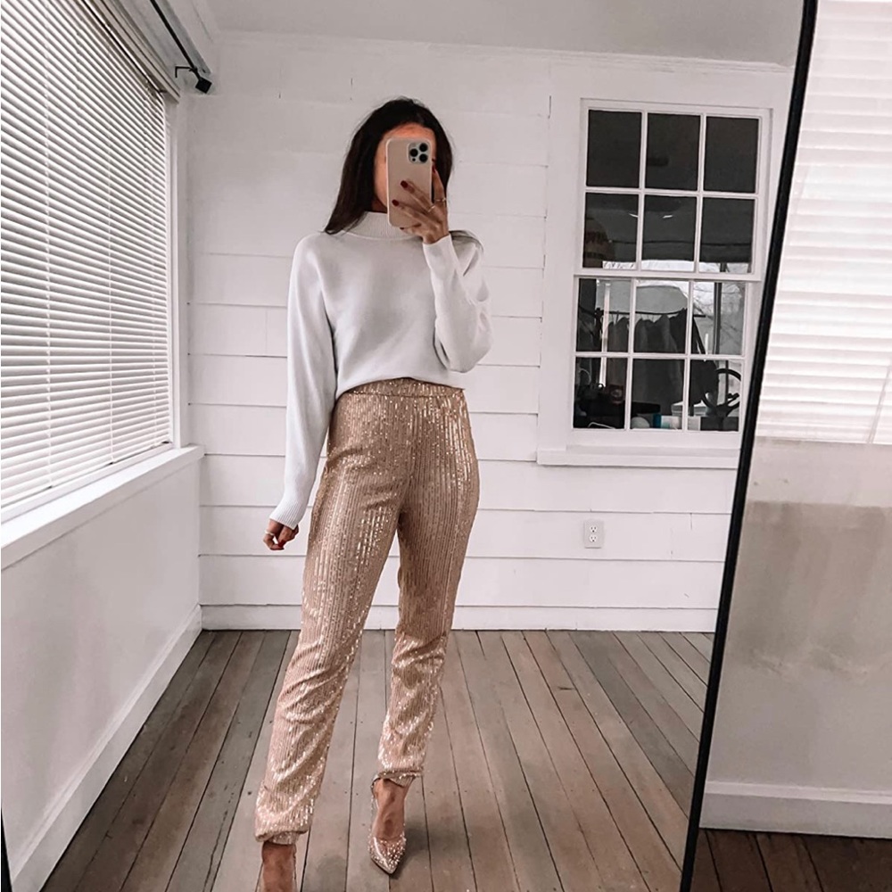 Gold and Rose Gold Sequin Pants